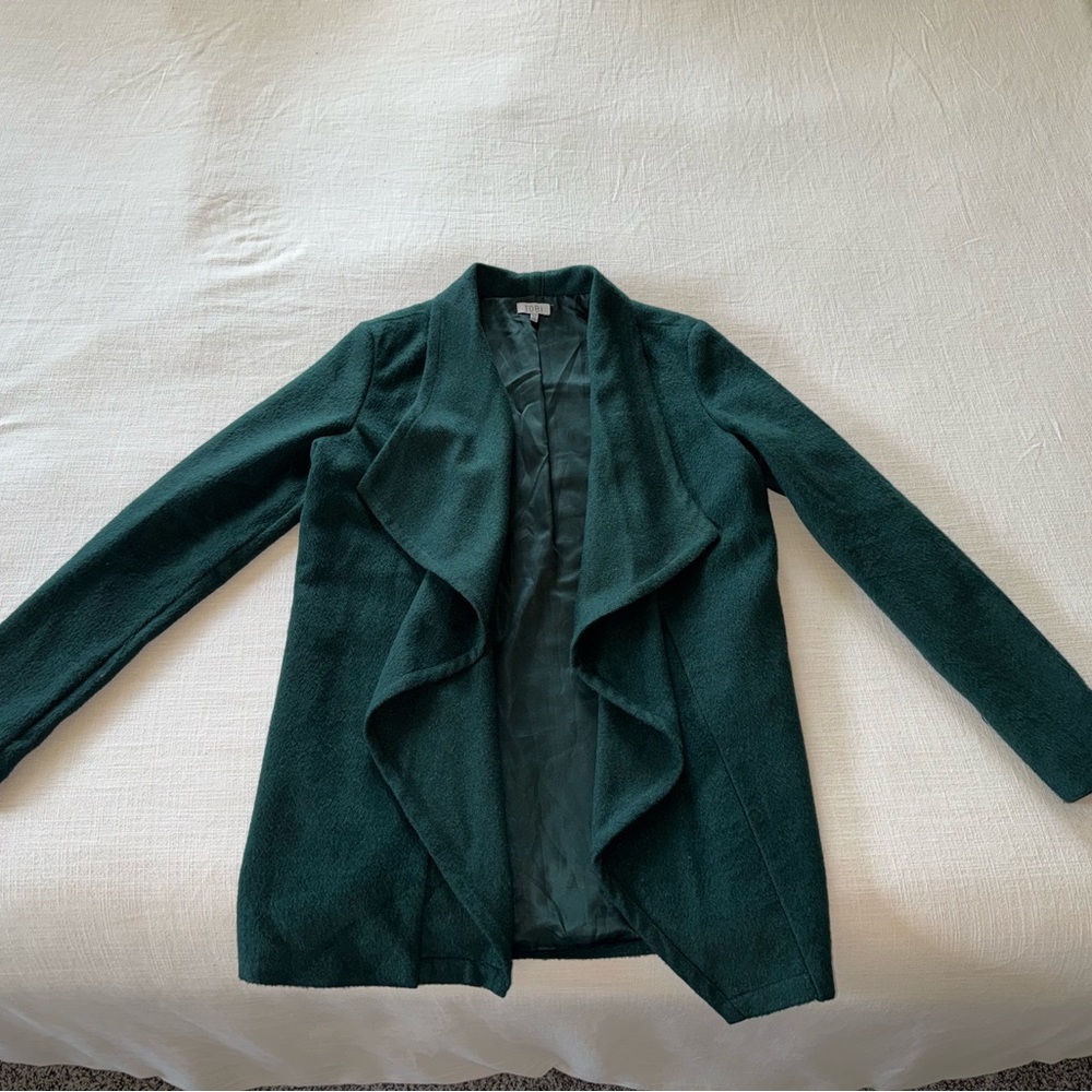 Tobi Dark Green Open Front Jacket